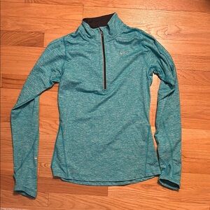 Nike Blue Fitted Zippered Long Sleeve Hoodie